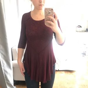 Free People 3/4 Sleeve Top